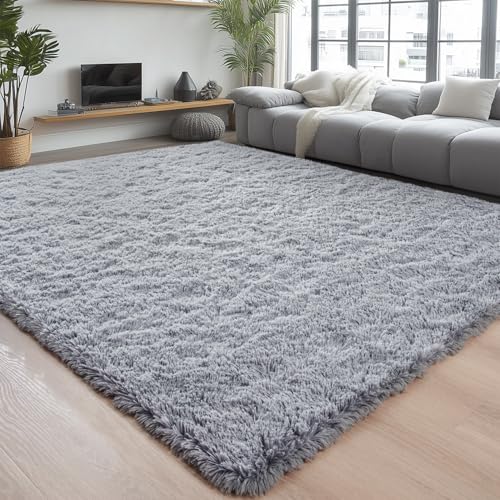 Soft Area Rugs for Bedroom Living Room Plush Fluffy Rug 5x8 (Grey / 5' x 8' (Rectangular))