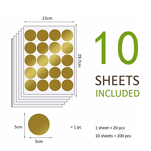 Gold Polka Dot Wall Decals for Girls Bedroom (Gold Dot / 10 Sheets)