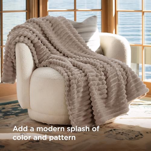 Soft Twin Blanket for Bed Decor Gifts Light Brown 60"x80" (Light Brown / Twin)