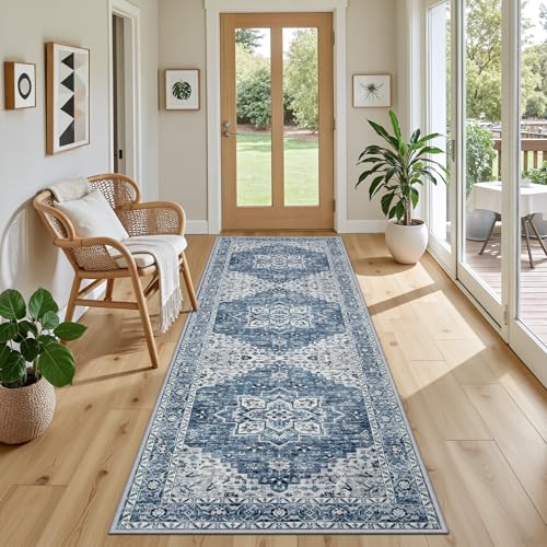 Hallway Runner Rug (Blue / 2'6" x 8' (Runner))