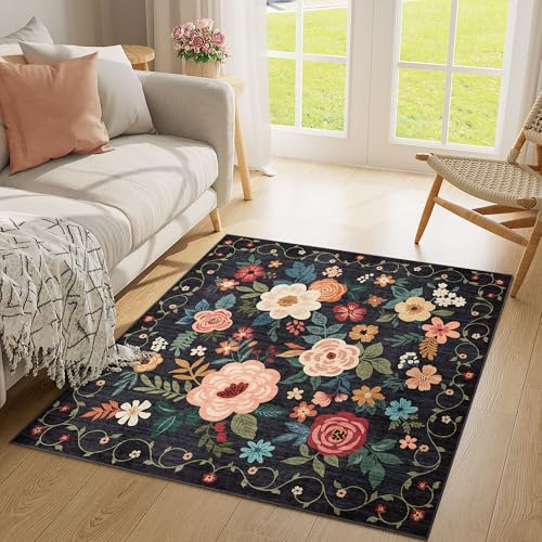 4x4 Square Area Rug (Black / 4' x 4' (Rectangular))