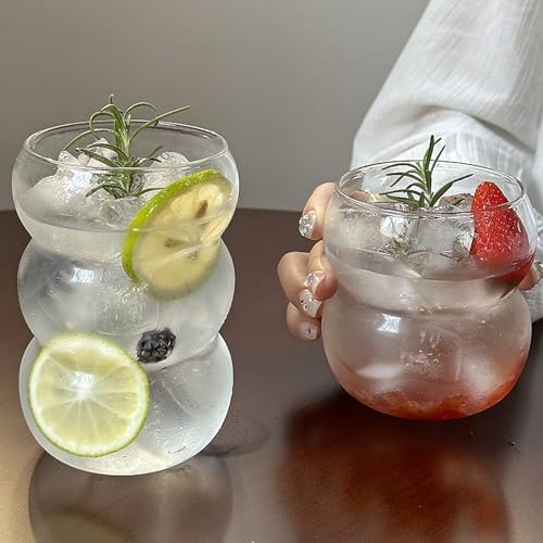 Ribbed Glassware Water Tumbler (Small Wave - Big Mouth)