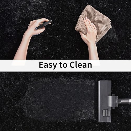 Soft Runner Rugs for Bedroom Hallways (2' x 5' (1 pc) / Black)