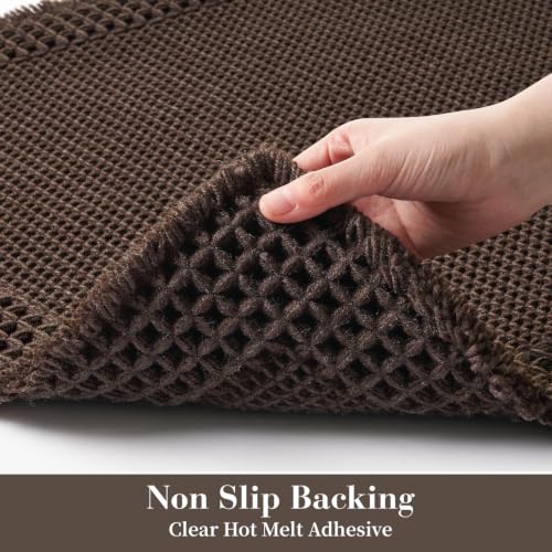 Waffle Bathroom Runner Rugs (Chocolate / 2' X 4')