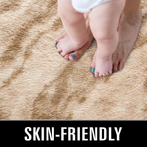Super Soft Shaggy Rugs Fluffy Carpets (5' x 8' (Rectangular) / Light Tan Brown)