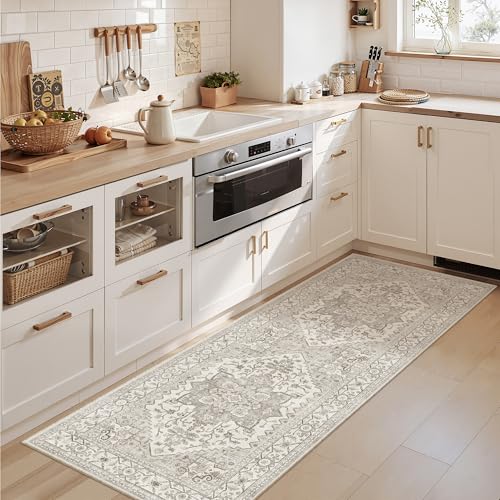 Hallway Runner Rug 2x5 Washable Entry Rugs Non (Beige/Brown / 2' x 5' (Runner))