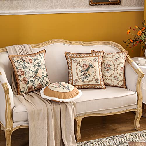 Vintage Linen Throw Pillow Cover (18" x 18" (Pack of 2) / Parkerestate C)