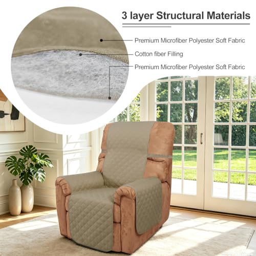 Reversible Recliner Chair Covers (Camel/Beige / 28'' Recliner)