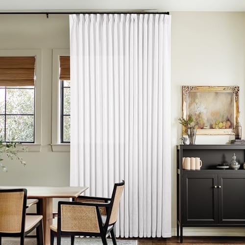 Snow White Pinch Pleat Semi Sheer Linen Curtains W70xL90 1 Panel (Snow White / 70"W x 90"L (Pack of 1))