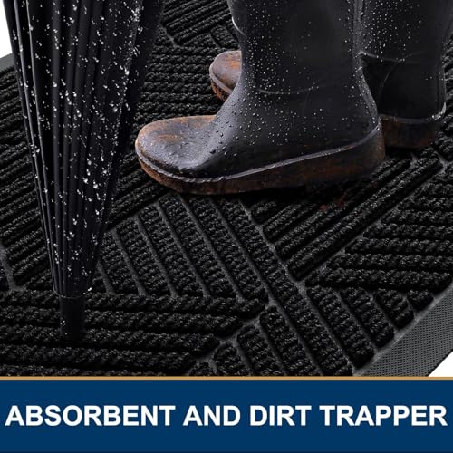 Front Door Mat Outside Entrance (Black / 47" X 30")