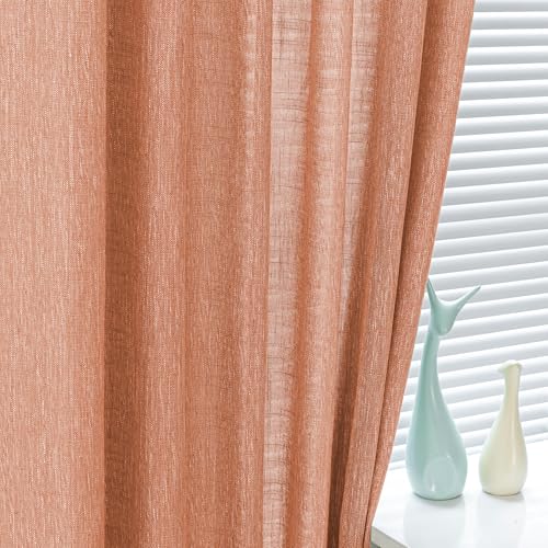 Burnt Orange Curtains for Bedroom 84 Inch Length (50"W x 84"L (Pack of 2) / Burnt Orange)