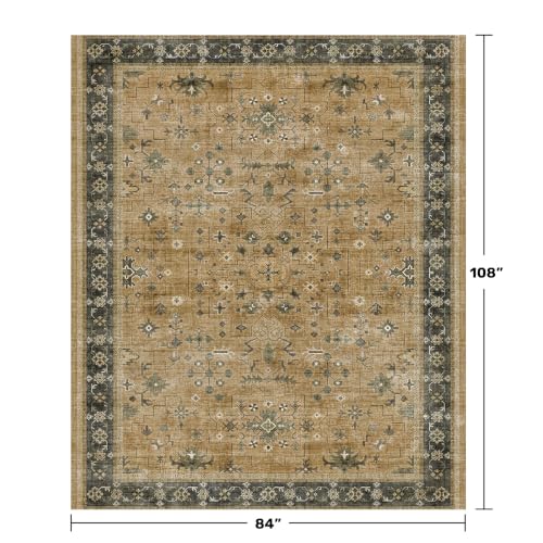 Rustic Brown and Charcoal Olive 7x9 Area Rug for Living Room (7' x 9' (Rectangular) / Rustic Brown / Charcoal Olive)