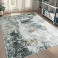 5x8 Area Rugs for Living Room Washable Bedroom Dining Room Black Gold (Black Gold/Multi / 5' x 8' (Rectangular))