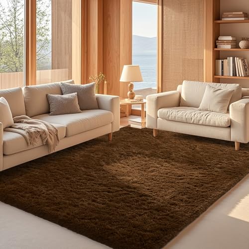 Brown Rugs for Living Room Bedroom (Brown / 5' x 8' (Rectangular))