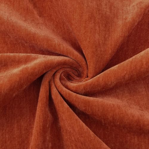 Fall Chenille Rust Velvet Throw Pillow Covers 18x18 Set of 2 (Rust / 18" x 18" (Pack of 2))