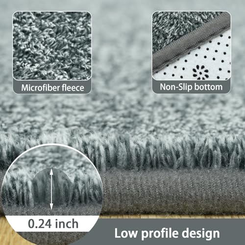 4x6 Area Rugs for Living Room Non Slip Bedroom Rug (4' x 6' (Rectangular) / Grey and White)