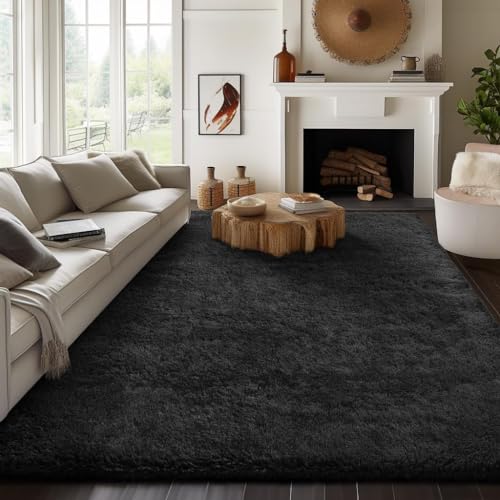 7x10 Black Area Rugs for Living Room (3- Black / 7' x 10' (Rectangular))