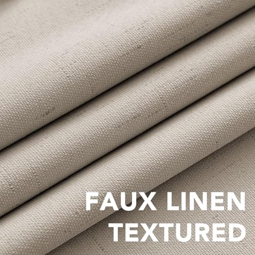 100% Blackout Linen Curtains 90" L 2 Panels Cobblestone (Cobblestone / 52"W x 90"L (Pack of 2))
