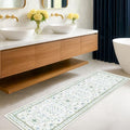Boho Bathroom Runner 2x7 (2' x 7' (Runner) / Cream Green)