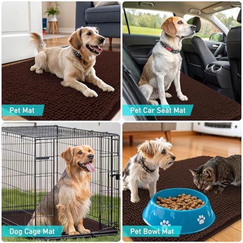 Dog Door Mat for Muddy Paws 36x24 (Brown / 36" X 24")