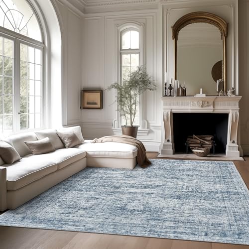 9x12 Area Rugs for Living Room Washable Rug Non (Blue / 9' x 12' (Rectangular))