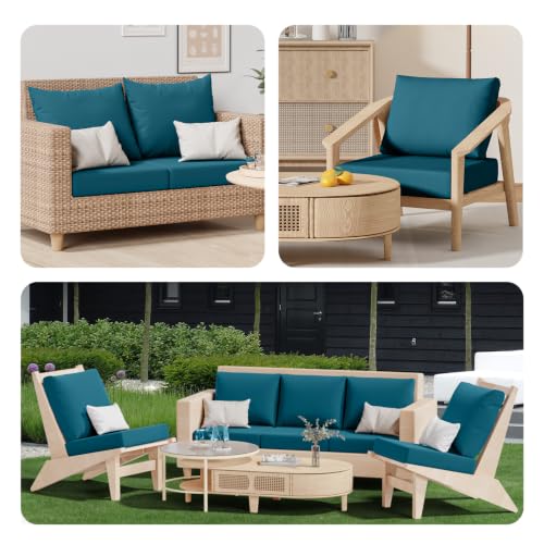 8Pcs Outdoor Cushion Covers (Petrol-blue / Square-large + Square)