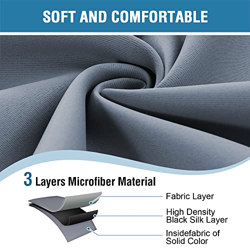 Doorway Curtain Blackout Closet Door Curtain Room Divider Window Treatment Curtain for Bedroom Thermal Insulated Privacy Drape Soundproof Grommet (42"W x 80"L (Pack of 1) / Stone Blue)
