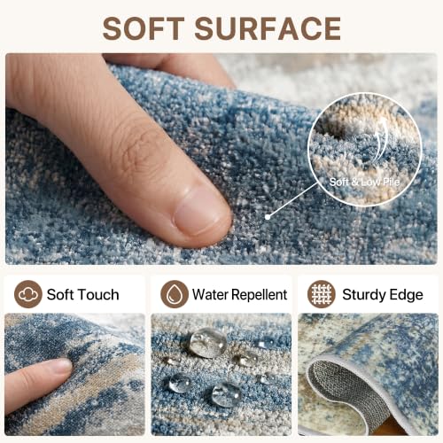 Area Rugs 10x14 for Living Room (Blue Cream / 10' x 14' (Rectangular))