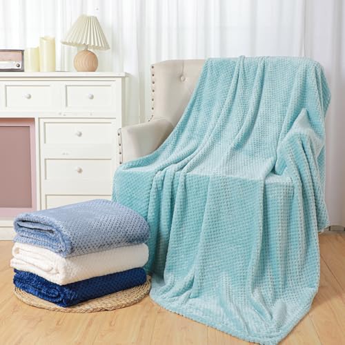 4 Pcs Fleece Throw Blanket (Gradient Blue)