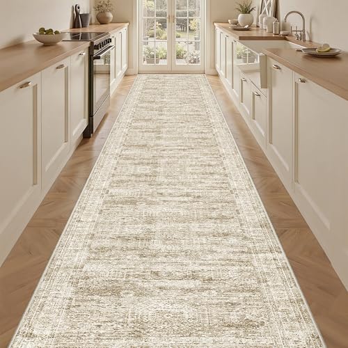 3x20 Runner Rug Non Slip (Brown/Ivory / 3' x 20' (Runner))
