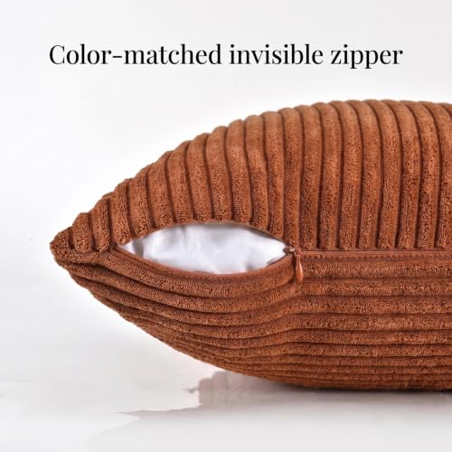 2 Packs Rust Long Lumbar Decorative Throw Pillow Covers 12x24 Inch for Couch Bed Sofa (Rust / 24" x 12" (Pack of 2))