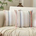 Boho Throw Pillow Covers 18x18 Inch Set of 2 (Orange Blue / 18" x 18" (Pack of 2))