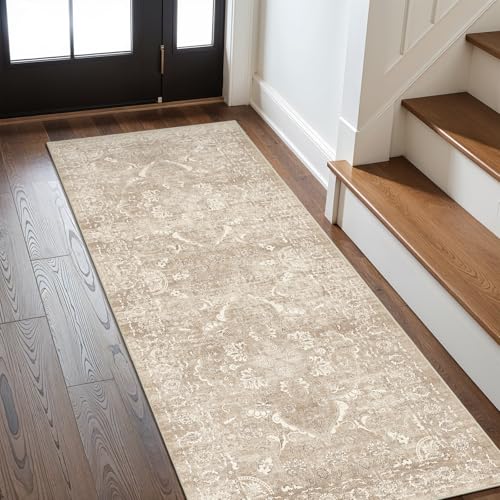 2x6 Washable Runner Rug (Natural Beige / 2' x 6' (Runner))