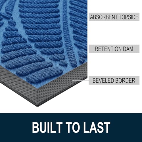Waterproof Front Doormat (Light Blue / 29.5" X 17")