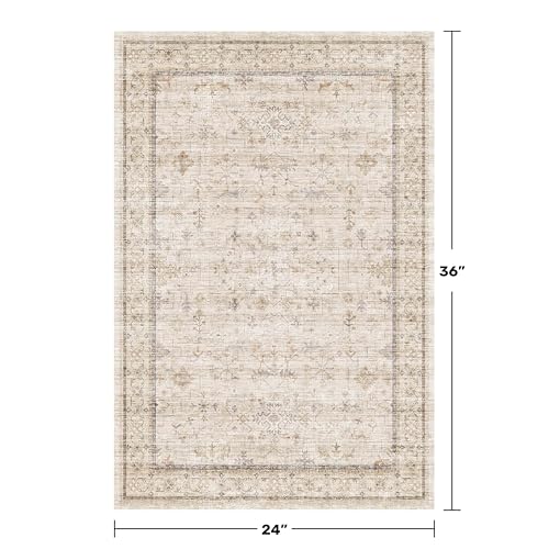 Farmhouse Bathroom Rug 2x3 Beige (2' x 3' (Rectangular) / Light Sand Beige)