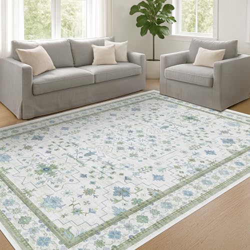 Cream Oushak 6x9 Bedroom Rug (6' x 9' (Rectangular) / Cream Green)