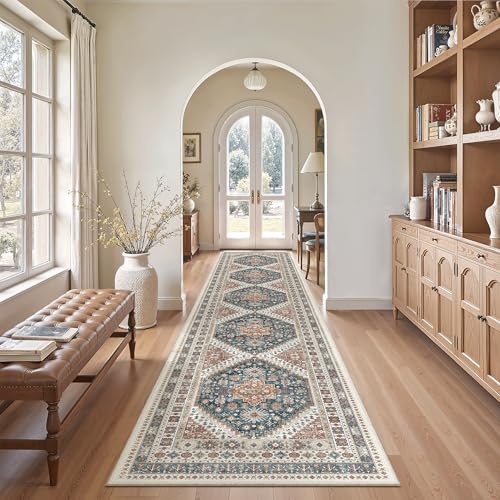 Hallway Runner Rug 2'6''x12' Kitchen Runners Vintage (Navy Blue / 2'6" x 12' (Runner))