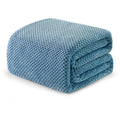 Soft Waffle Fleece Bed Blanket Queen Size (Slate Blue / 90x90 in)