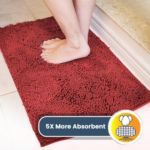 Super Water Absorbent Door Mat Indoor (Red / 24" x 72")