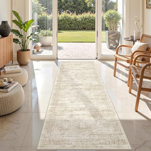 2x8 Runner Rug Non Slip (Beige/Ivory / 2' x 8' (Runner))