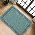 2x4 Washable Teal Throw Rugs for Entryway Indoor (2' x 4' (Rectangular) / Emerald Teal)