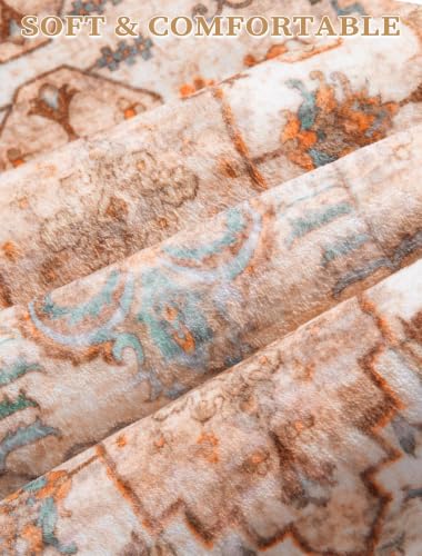 2'6"x10' Washable Non Slip Boho Runner Rug for Hallway (Vintage Peach/Cream / 2'6" x 10' (Runner))