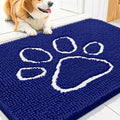 Dog Door Mat for Muddy Paws (30"X20" / Navy Blue and White)