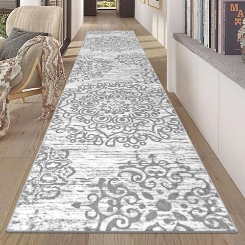 HEBE Hallway Runner Rug 2'x10' (Grey / 2' x 10' (Rectangular))