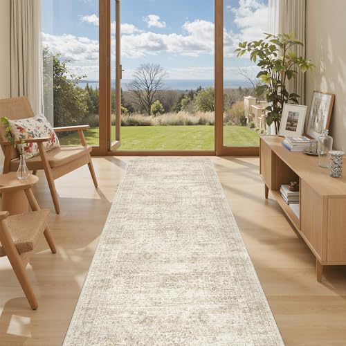 Washable Kitchen Runner Rug 3x6 Hallway Entry Rugs Non (Beige / 3' x 6' (Runner))