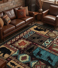 8x10 Rustic Cabin Area Rugs for Living Room (Brown / 8'x10' (Rectangular))