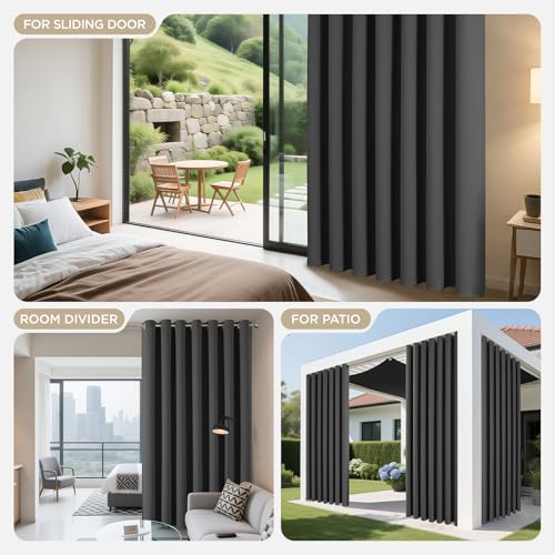 Blackout Patio Sliding Door Curtains (Grey / 60"W x 84"L (Pack of 1))