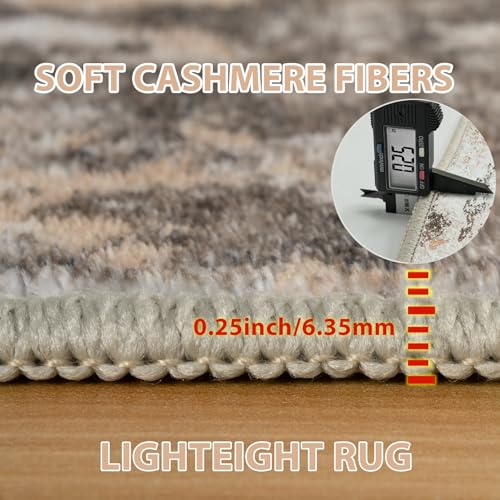 5x8 Area Rugs for Living Room Washable Bedroom Dining Room Brown Beige (Brown White/Beige / 5' x 8' (Rectangular))