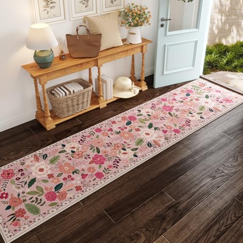 Runner Rug 2x10 Washable (Pink / 2' x 10' (Rectangular))