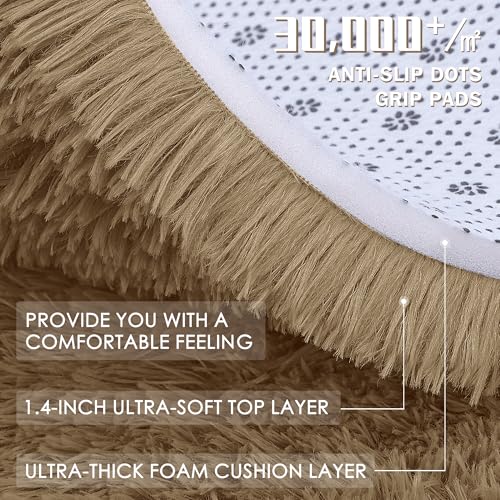 2x8 Machine Washable Runner Rugs for Hallway (2x8 Ft / Taupe)